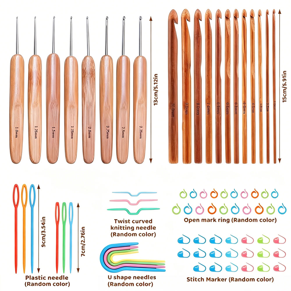 74개 대나무 코바늘 세트, 휴대용 보관 가방이 포함된 - Tool Set 리뷰 및 가격