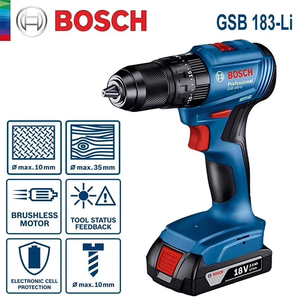 보쉬 GSB183-LI 18V 무선 임팩트 드릴, 강력 - Screwdriver Set 리뷰 및 가격